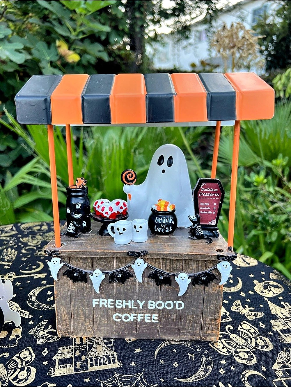 Halloween Coffee Stand Decor Brown & Orange